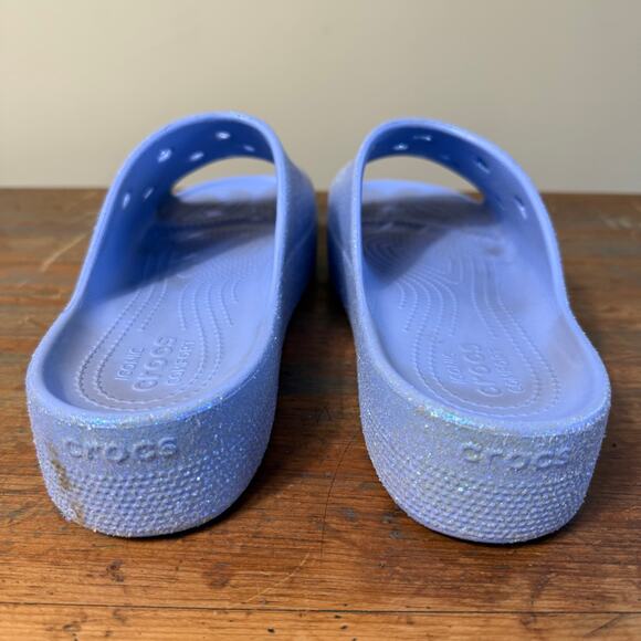 Crocs Classic Platform Glitter Womens 11 Moon Jelly Purple Slide 208233-5Q6 - Picture 4 of 11
